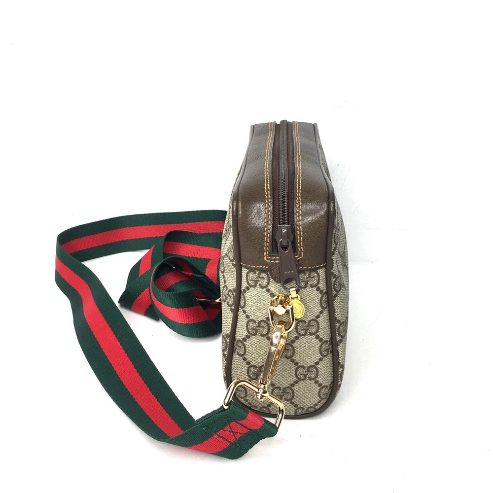 Authentic Gucci brown monogram coated canvas crossbody bag clutch - Picture 7 of 16